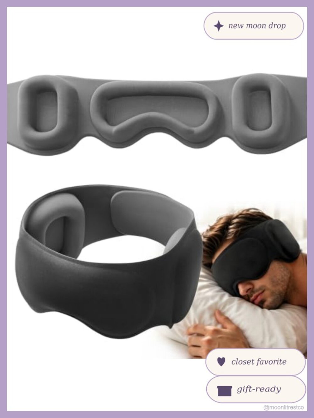 Weighted Sleep Mask 3D Contoured Eye Cups Memory Foam Ear Cushions
